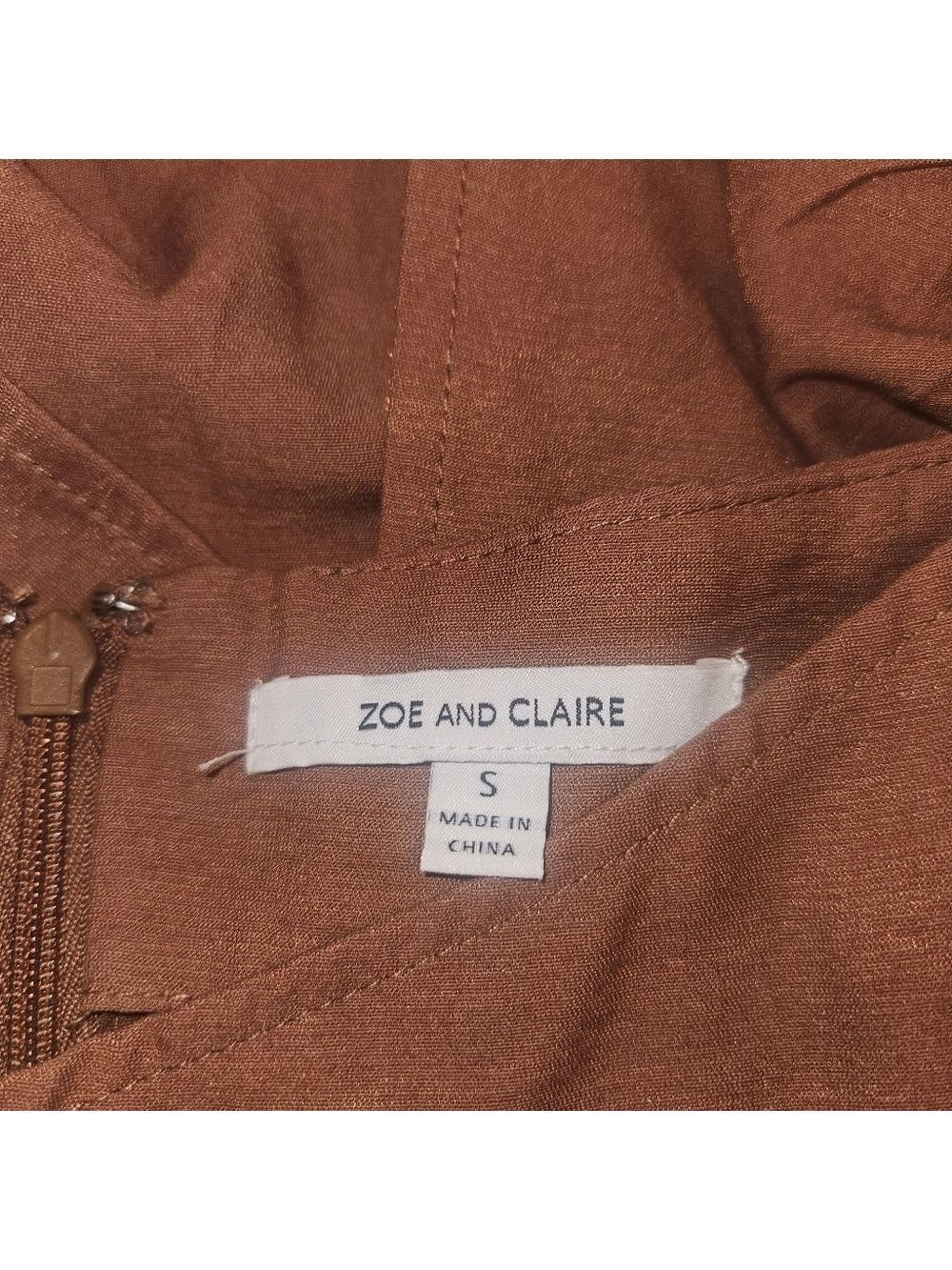 Zoe & Claire Brown Wrap-Style Midi Dress – Size Small – New - Picture 4 of 8